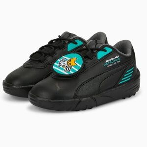 Puma AMG Mercedes Black and Teal Kids Toddler Sneakers running shoes